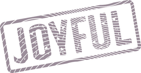 Textured rubber stamp overlay with the word JOYFUL signifying happiness and positive experiences