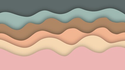 Cute wavy lines art background