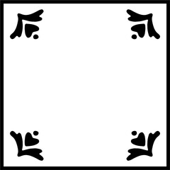 Vector black and white doodle frame. Design element.