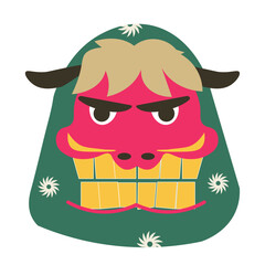 ししまいの顔。獅子舞。ベクターイラスト