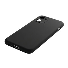 Premium black protective phone cover for modern smartphone with camera and port cutouts