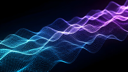 Abstract blue background with flowing fractal lines and glowing energy wave pattern for a technology design backdrop
