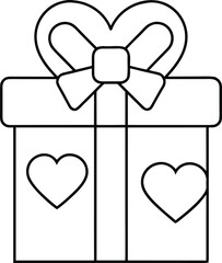 love present outline vector illustration on transparent background