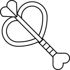 love toy outline vector illustration on transparent background