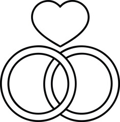 romantic promise outline vector illustration on transparent background