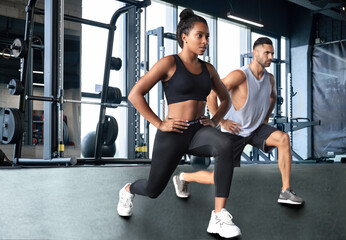 Young fit couple are in a good shape.