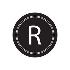 Registered or r mark icon set. Register trademark symbol. R sign