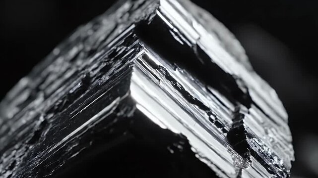 A large jagged piece of black obsidian rock