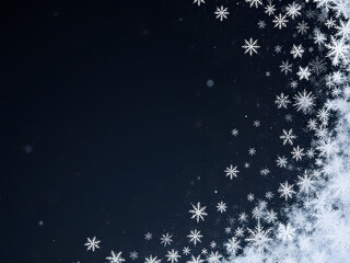 Winter Snowflakes on Black Background - Festive and Elegant Design Canvas