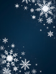 Winter Snowflakes Background: Festive Blue Frost Decoration for Holiday Season