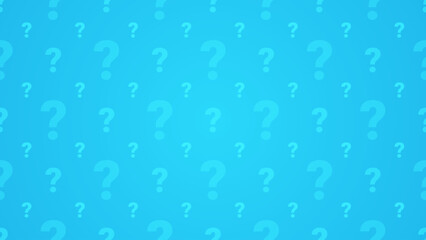 Simple Vibrant Trivia and Quiz Horizontal Background Design Light Blue Color And Question Marks Pattern
