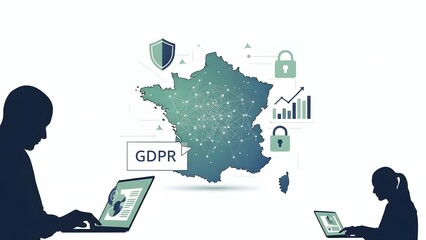 An illustration of gdpr implementation and data security regulations in france