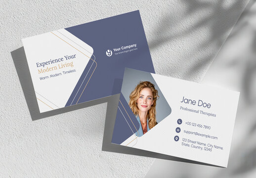 Business Card Design: Clean & Professional Corporate Identity Layout.