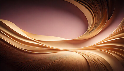 Golden abstract waves with gentle shadows and luxury simplicity
