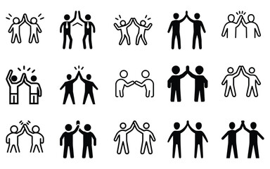 Dynamic teamwork icon concept illustration with diverse professionals collaborating on a project showcasing unity and innovation in a modern business setting
