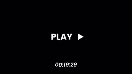 Retro VHS play interface overlay with timecode, old analog video player screen effect on black. - Powered by Adobe