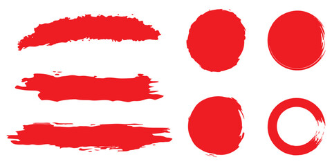 Crayon brush stroke red underline. Chalk pen highlight stroke. Vector hand drawn brush underline element set for accent, crayon texture emphasis element. Red chalk vector illustration