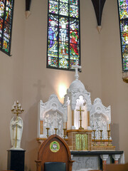 white altar in a church