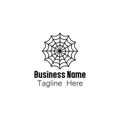 Minimalist Black and White Spider Web Logo Template