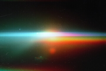 light leaks overlay effect with scratch dust and blur colorful light,retro film distressed flare on black background,analog film burn lens flare effect,Leaked camera poster photo effect mockup © PT-studio
