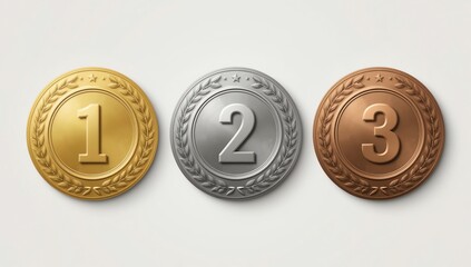 Gold, silver, bronze medals