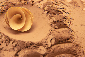 The pattern formed by clay, sand, and soil is embellished with wooden shavings and flower props. The layout is simple, with Middle Eastern style and American Western style, relatively simple. The desi