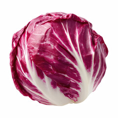 Obraz premium Whole radicchio red chicory head isolated on transparent background.