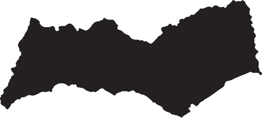 Algarve region map outline silhouette shape in black on transparent background vector illustration © Md Asif Shahnaoaz