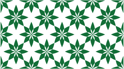 Green star pattern on white background