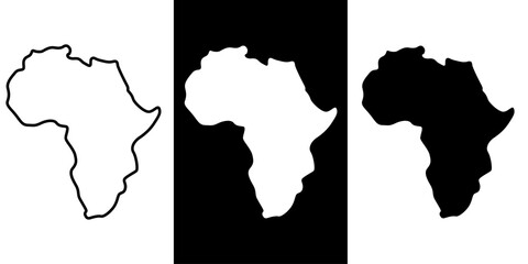 Africa map icon set © Farha
