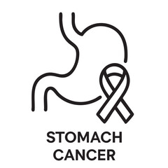 Fototapeta premium Awareness ribbon encircles a stylized stomach illustration highlighting the importance of stomach cancer research and support