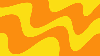 a yellow and orange wavy background with a black and white cat