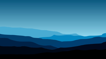 Obraz premium a blue mountain range with a few hills in the background