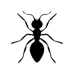Ant vector icon, Silhouette icon of Ant. Flat vector illustration design isolated on white background.