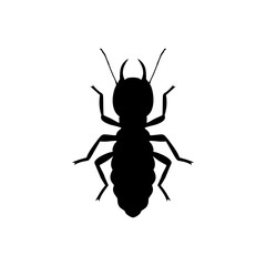 Termite icon, Silhouette icon of termite. Flat vector illustration design isolated on white background.