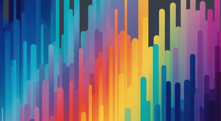 Vibrant rainbow gradient bars creating a dynamic visual effect