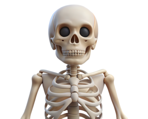 human skeleton ,isolated on transparent png 3d style