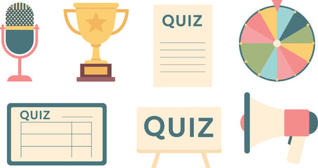 Various elements of a quiz event