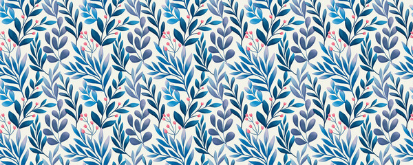 Floral Leaves Seamless Pattern 02 - 1
