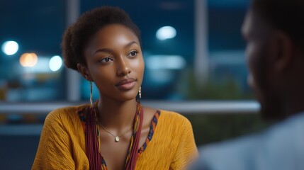 A social worker staying after hours to comfort a distressed client, sacrificing personal time for emotional advocacy — mental health support, professional compassion, and real-world sacrifice.