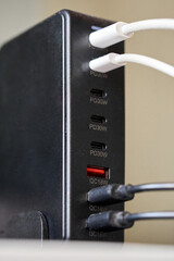 Multi-port charging station active