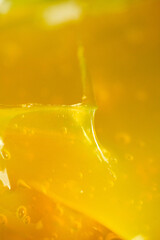 Bright yellow substance in close view