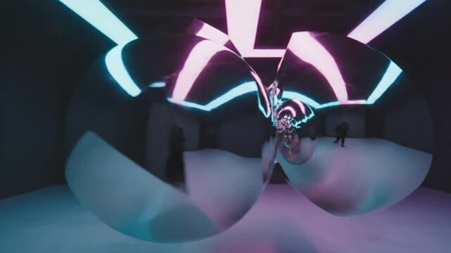 Footage of Futuristic Art Installation