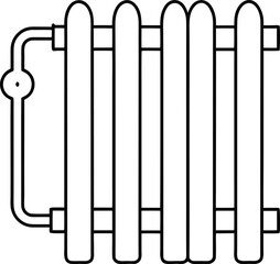 heater icon outline vector on transparent background