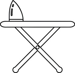 ironing board icon outline vector on transparent background