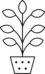 indoor plant icon outline vector on transparent background