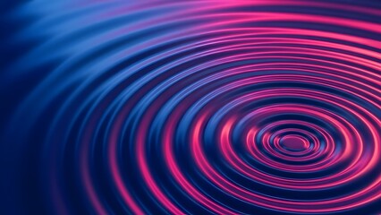 Vibrant pink and blue concentric circles on dark background