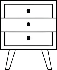 nightstand icon outline vector on transparent background
