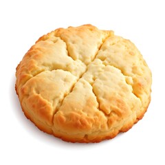 Golden Baked Biscuit: A perfectly golden baked biscuit, showcasing a delicate balance of crisp edges and a soft, fluffy interior, inviting culinary indulgence.