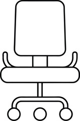 office chair icon outline vector on transparent background